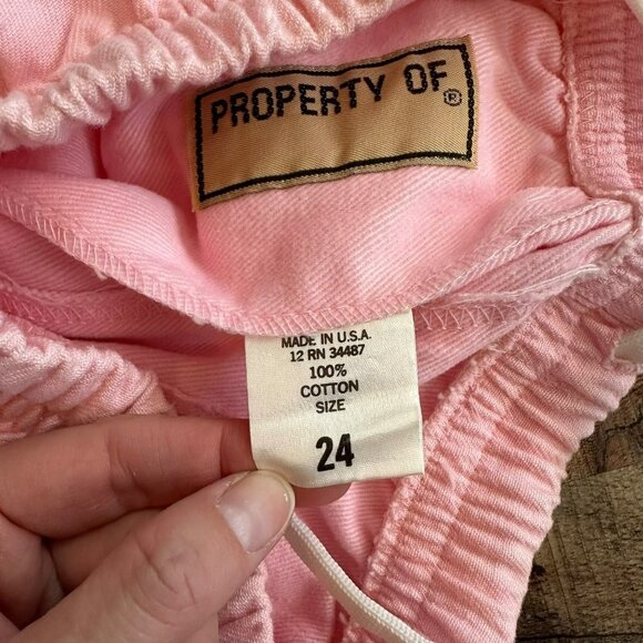 Vintage Property Of Women's Pink Straight Leg Drawstring Pants -24 - Picture 7 of 13